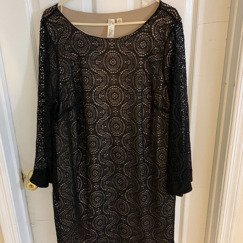 Emma & Michele black pattern gown